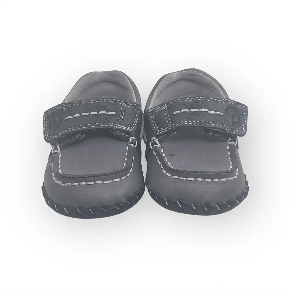 pediped ☀︎︎ Originals Norm Boat Baby Shoe ☀︎︎ Grey Leather Sole ☀︎︎ 0-6 Month